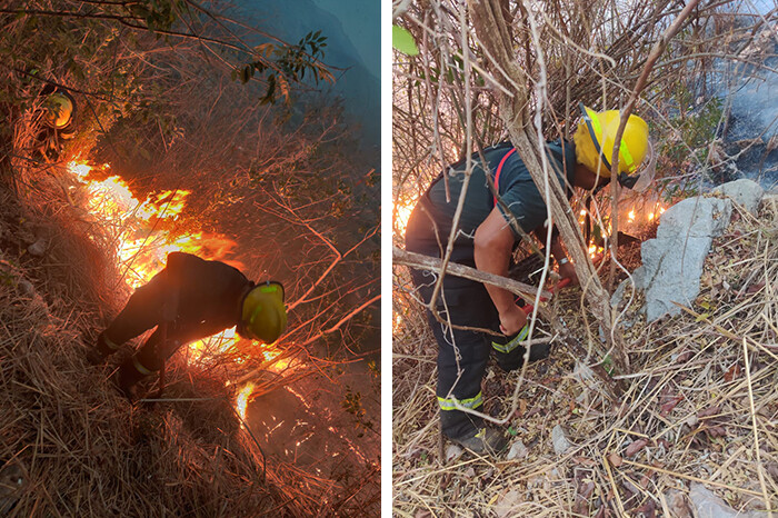 Protección Civil de LC atiende incendio de pastizal en cerros de Chucutitan