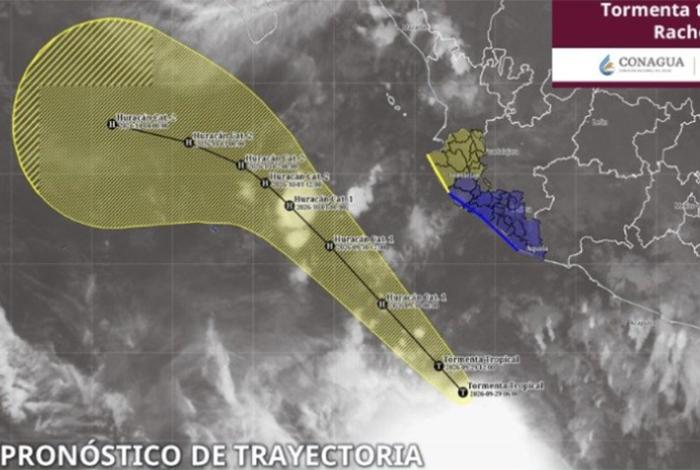 Rachel se localiza a 425 km de Lázaro Cárdenas, con pronóstico de lluvias torrenciales