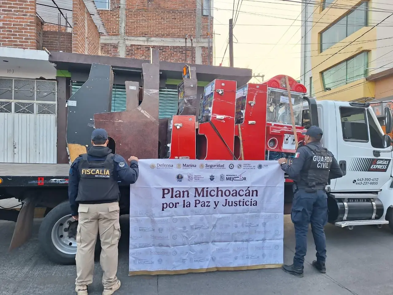 Realiza FGE y SIE acción operativa en Quiroga relacionada con máquinas tragamonedas y minicasinos