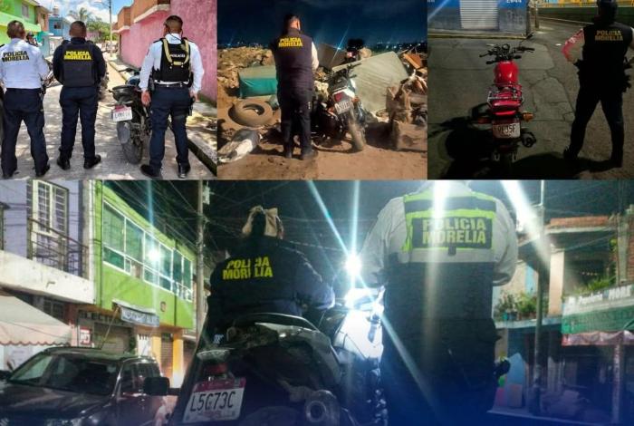 Recupera Policía Morelia cuatro motocicletas con reporte de robo