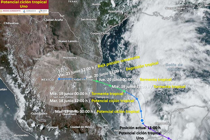 Se forma potencial primer ciclón tropical en el Golfo de México