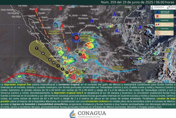 Se forman las tormentas tropicales Flossie y Barry, en costas mexicanas