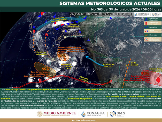 Se prevén lluvias torrenciales en 7 estados de México