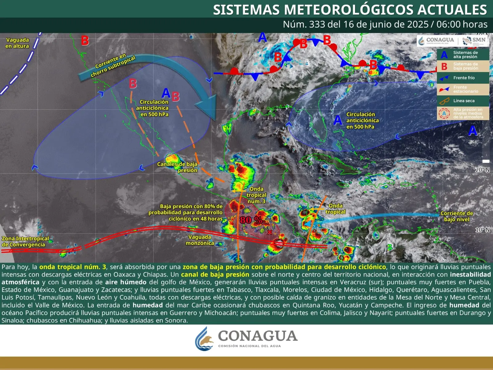 Se pronostican lluvias puntuales intensas en el estado de Michoacán