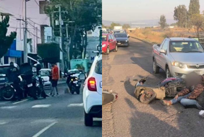 Se registran 2 accidentes de moto en Morelia; hay 3 heridos entre ellos un oficial municipal