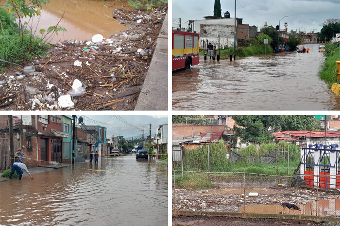 Se registran inundaciones en varias partes de Morelia: carros varados, tapones en los ríos generados por basura...