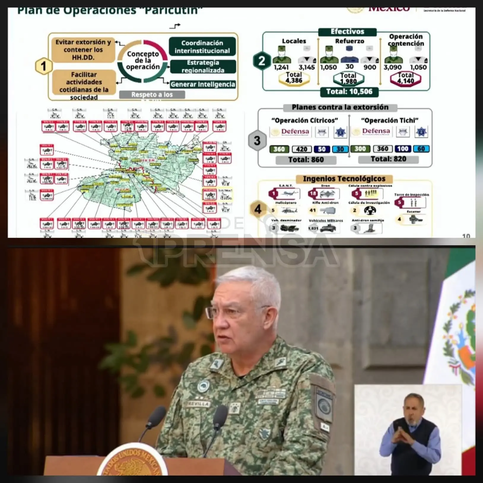 SEDENA presenta el Plan de Operaciones “Paricutín” en Michoacán; habrá más del doble de elementos federales