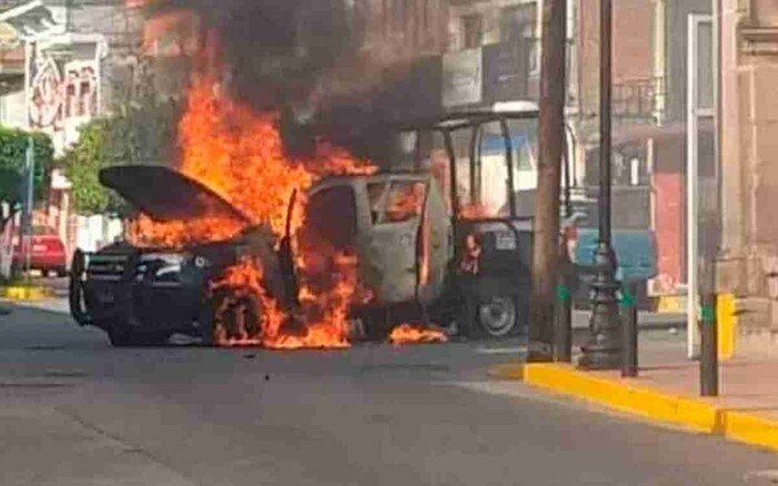 Segundo atentado en Guanajuato: Explota patrulla en Jarecuaro