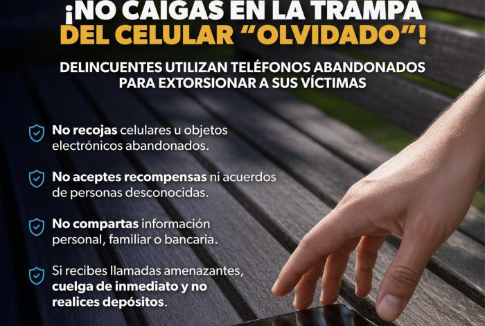 SSP alerta sobre posible modalidad de secuestro virtual. ¡Cuidado con el celular “olvidado”!