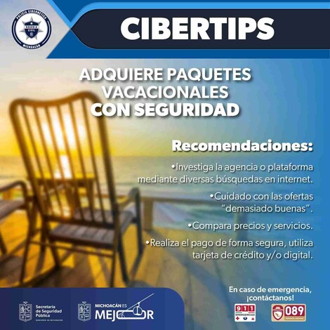 SSP lanza ciberalerta a usuarios para comprar paquetes vacacionales de manera segura