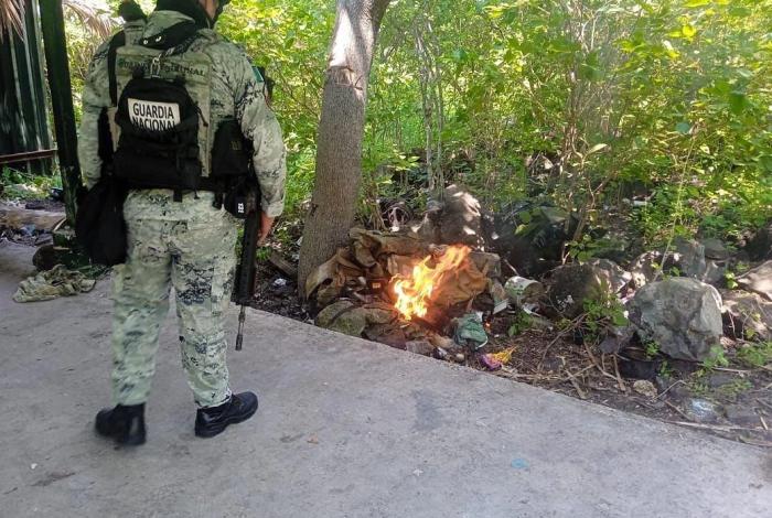 SSP y Defensa destruyen campamento ilícito en Buenavista