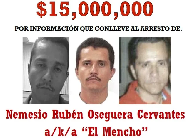 Sube la recompensa a 15 mdd quien de información del ‘Mencho’