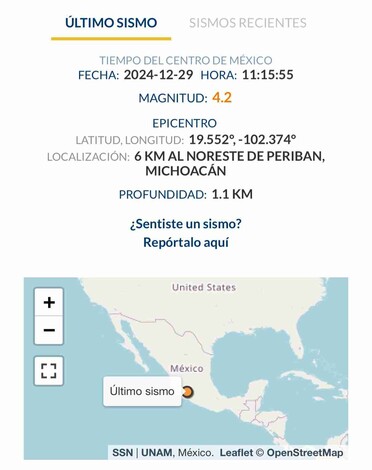 Temblor sacude a Michoacán