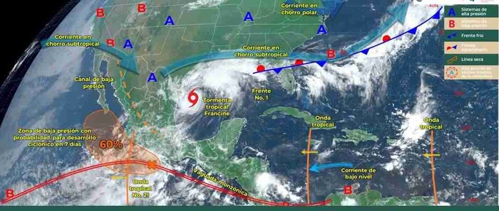 Tormenta tropical Francine, ocasionará fuertes lluvias en Michoacán