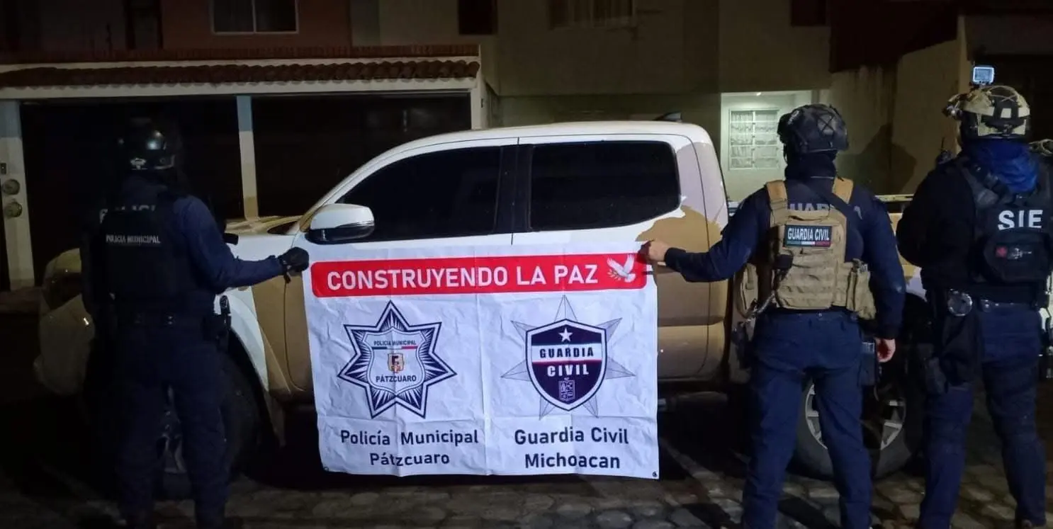 Tras operativo en Pátzcuaro, aseguran arma,uniformes tácticos y artefacto explosivo