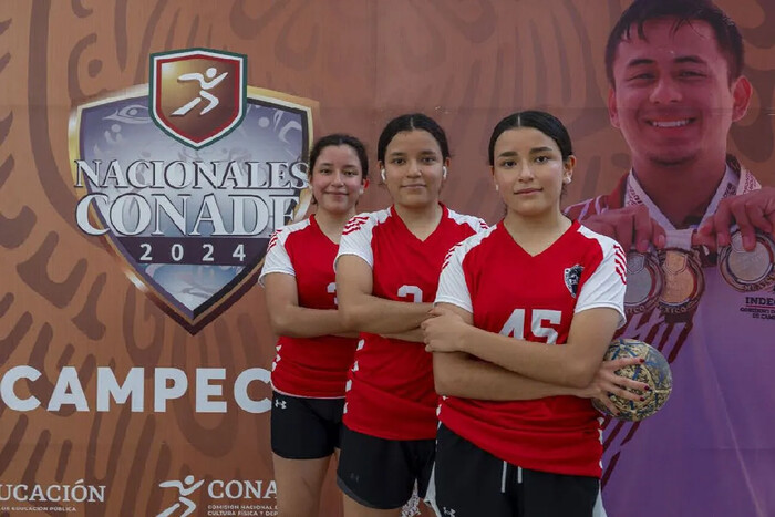 Trillizas de Chihuahua son motores de equipo de handball en Nacionales CONADE