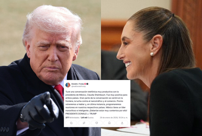 Trump elogia a Sheinbaum tras llamada telefónica: México tiene una líder maravillosa e inteligente