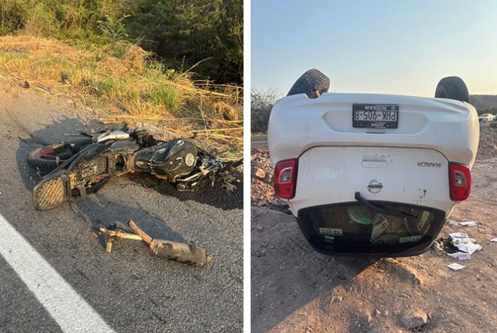 Un muerto tras choque entre motocicleta y auto en la carretera Uruapan–Nueva Italia