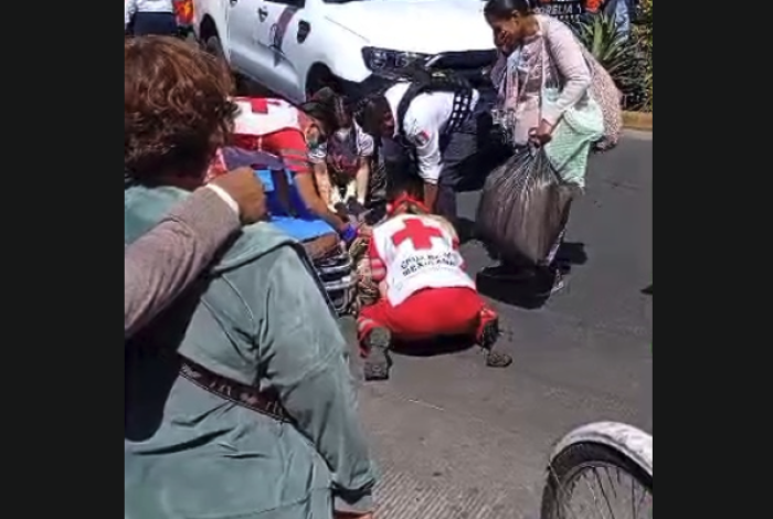 #Video | Adulta mayor es atropellada a pocos metros del Mercado Independencia, en Morelia