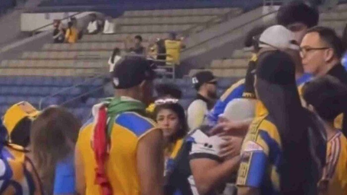 Video: Aficionado de Tigres  agrede a mujer en clásico regio amistoso