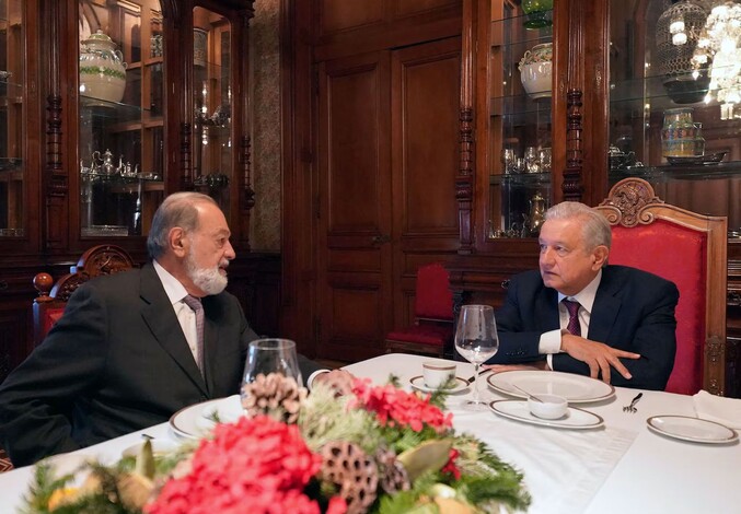 #Video | AMLO y Carlos Slim sostienen reunión en Palacio Nacional