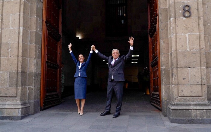 #Video | AMLO y Claudia Sheinbaum se reúnen en Palacio Nacional