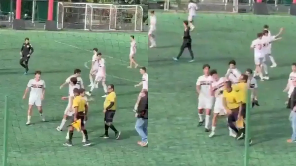 #Video: Arbitró de juveniles da inicio a una pelea contra un jugador