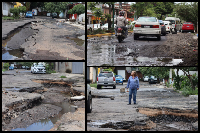 VIDEO | Impresionante corriente de agua destruye una calle y afecta la avenida Pedregal, en Morelia