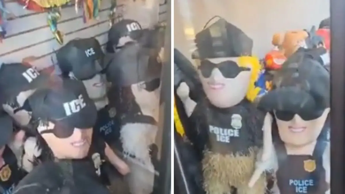#Video: ¿La comprarías? Tienda latina en Chicago se viraliza por vender piñatas de agentes del ICE tras redadas migratorias