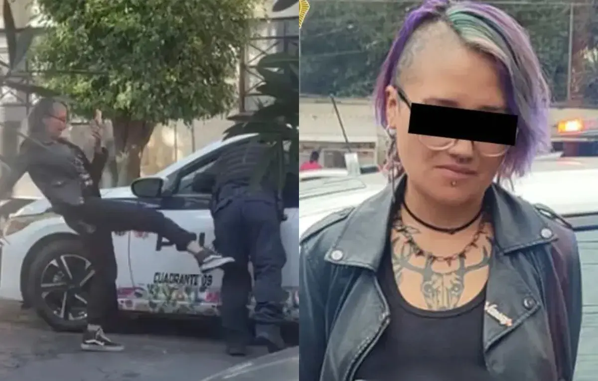 #Video: Mujer agrede a patadas a policía en CDMX; la apodan “Lady Patadas”