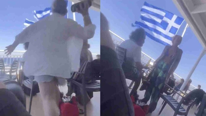 Video: Mujer lanza al mar bocina de una turista en crucero