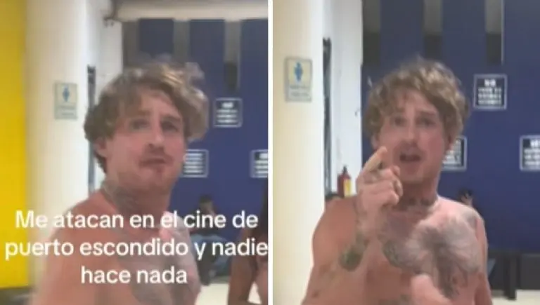 #Video: Turista agrede a joven mexicana en cine de Puerto Escondido